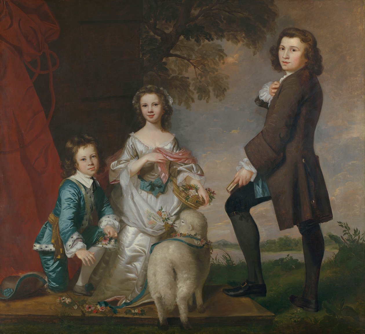Thomas 1740-1825 ja Martha Neate 1741-1795 jälkeen hänen opettajansa Thomas Needhamin kanssa, 1748. tekijältä Joshua Reynolds