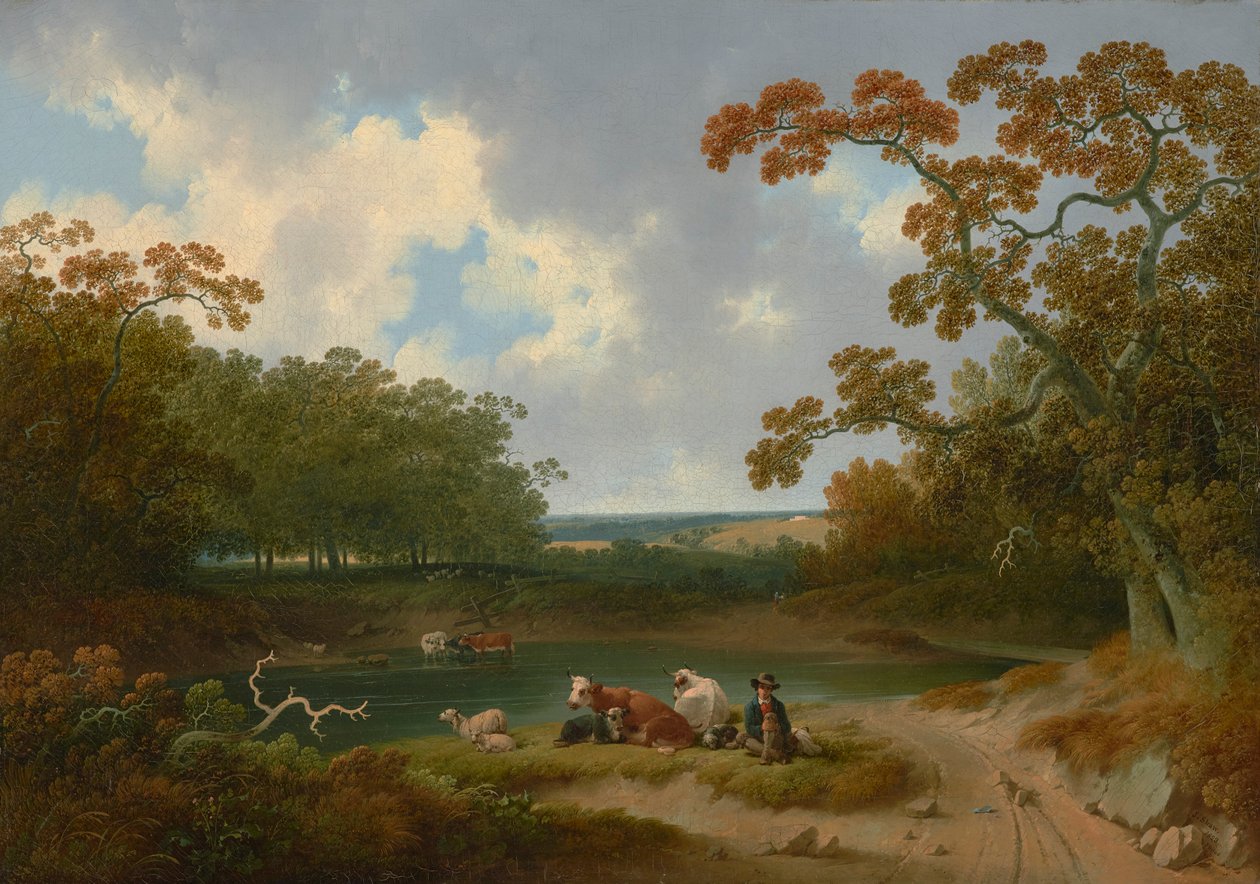 Näkymä Pennsylvanian maaseudulla 1823 (Öljy kankaalle) tekijältä Joshua Shaw