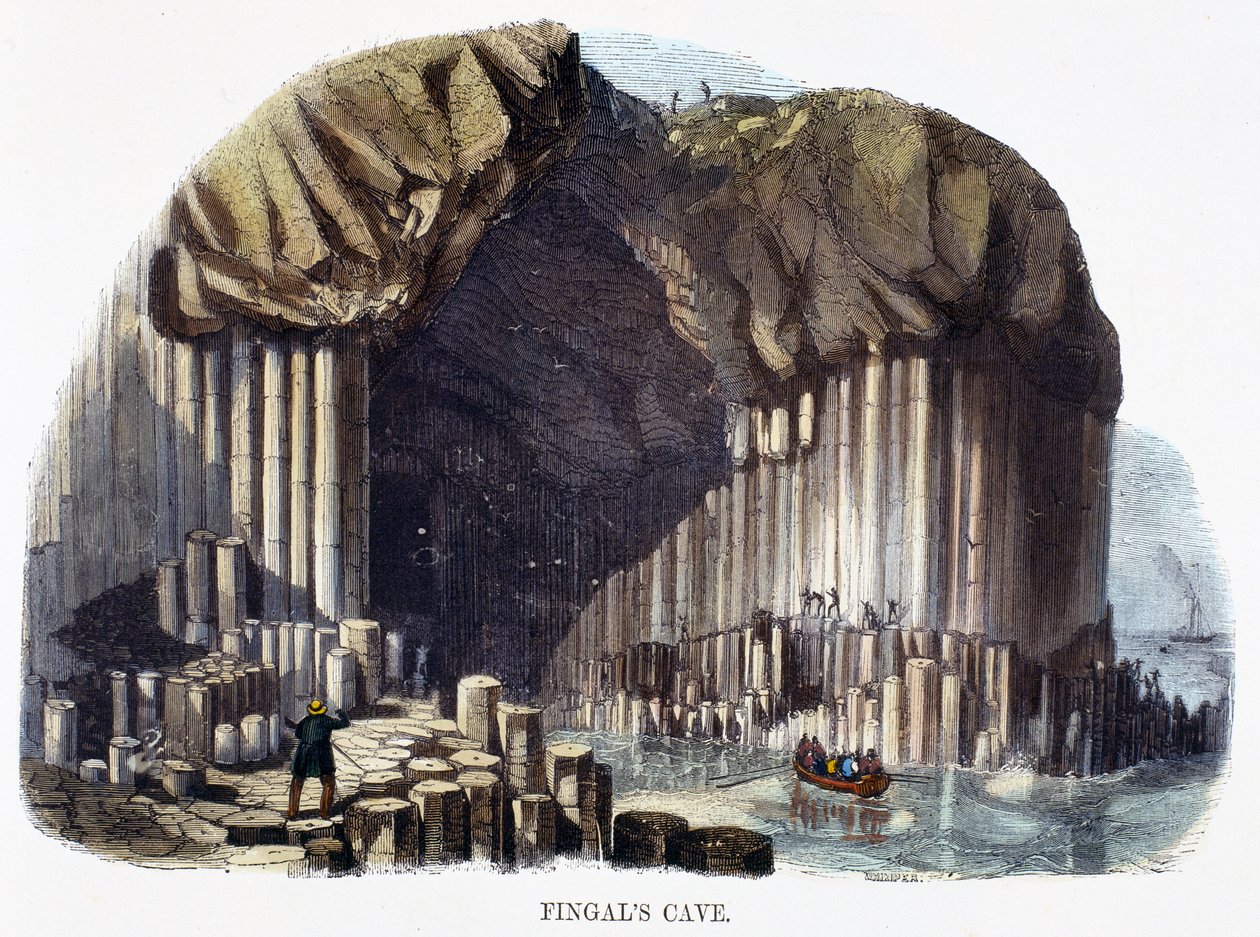 Fingalsin luola, luonnonilmiöistä, 1849 tekijältä Josiah Wood Whymper
