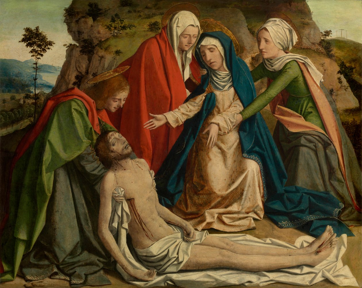 Valituslaulu kuolleesta Kristuksesta (öljy paneelissa) tekijältä Josse (fl.1493 1508) Lieferinxe
