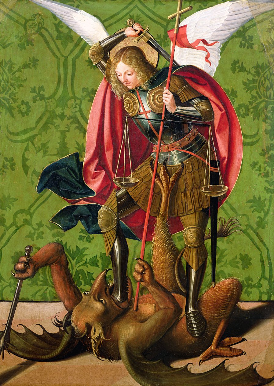 St. Michael Killing the Dragon tekijältä Josse Lieferinxe