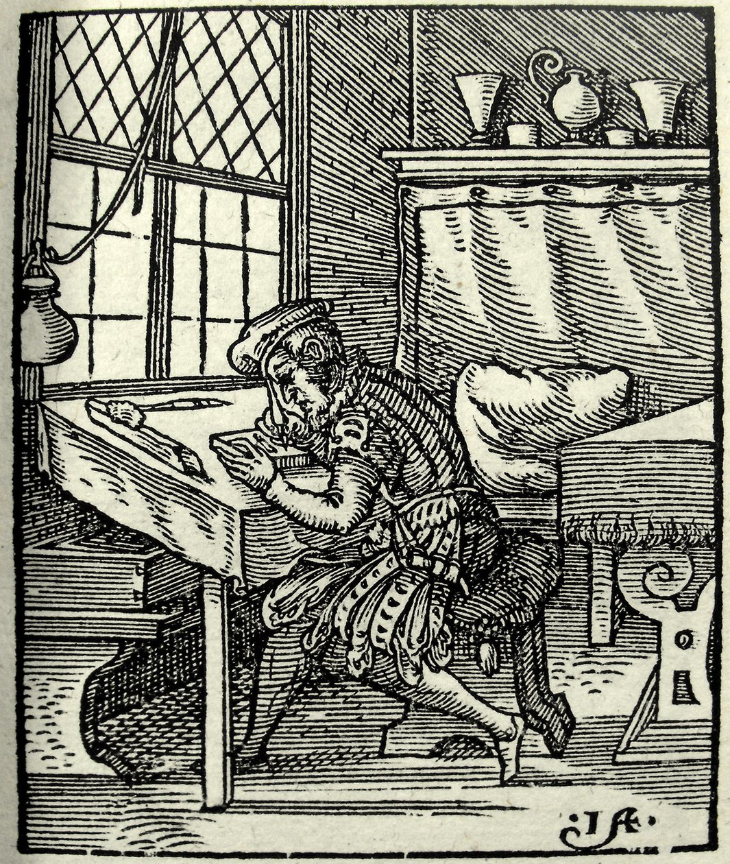 Puupalojen leikkuri, 1568 tekijältä Jost Amman