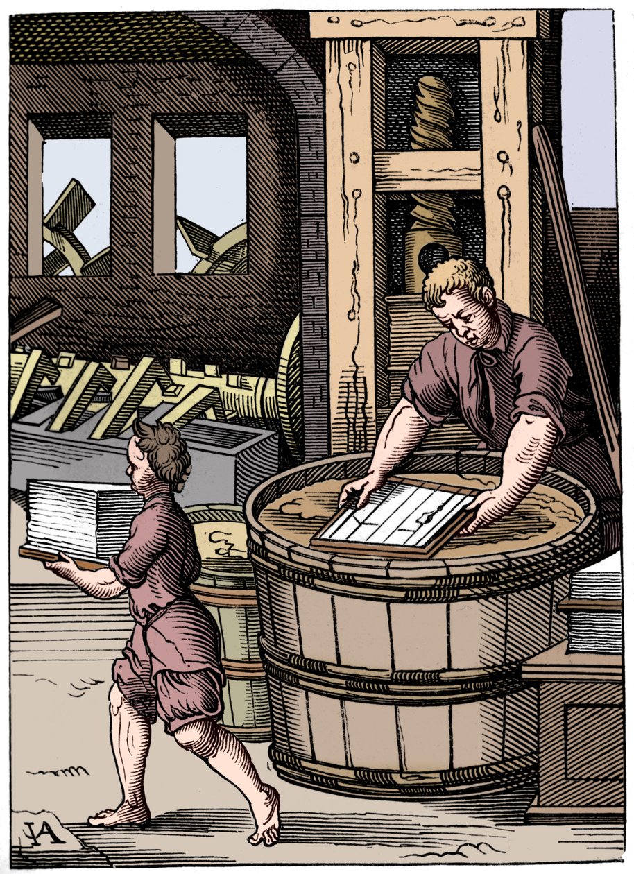 Paperinvalmistaja, 1500-luku, 1849 tekijältä Jost Amman