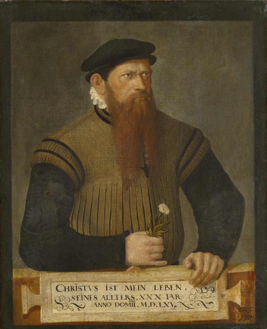 Parrakkaan miehen muotokuva, 1565 tekijältä Jost Amman