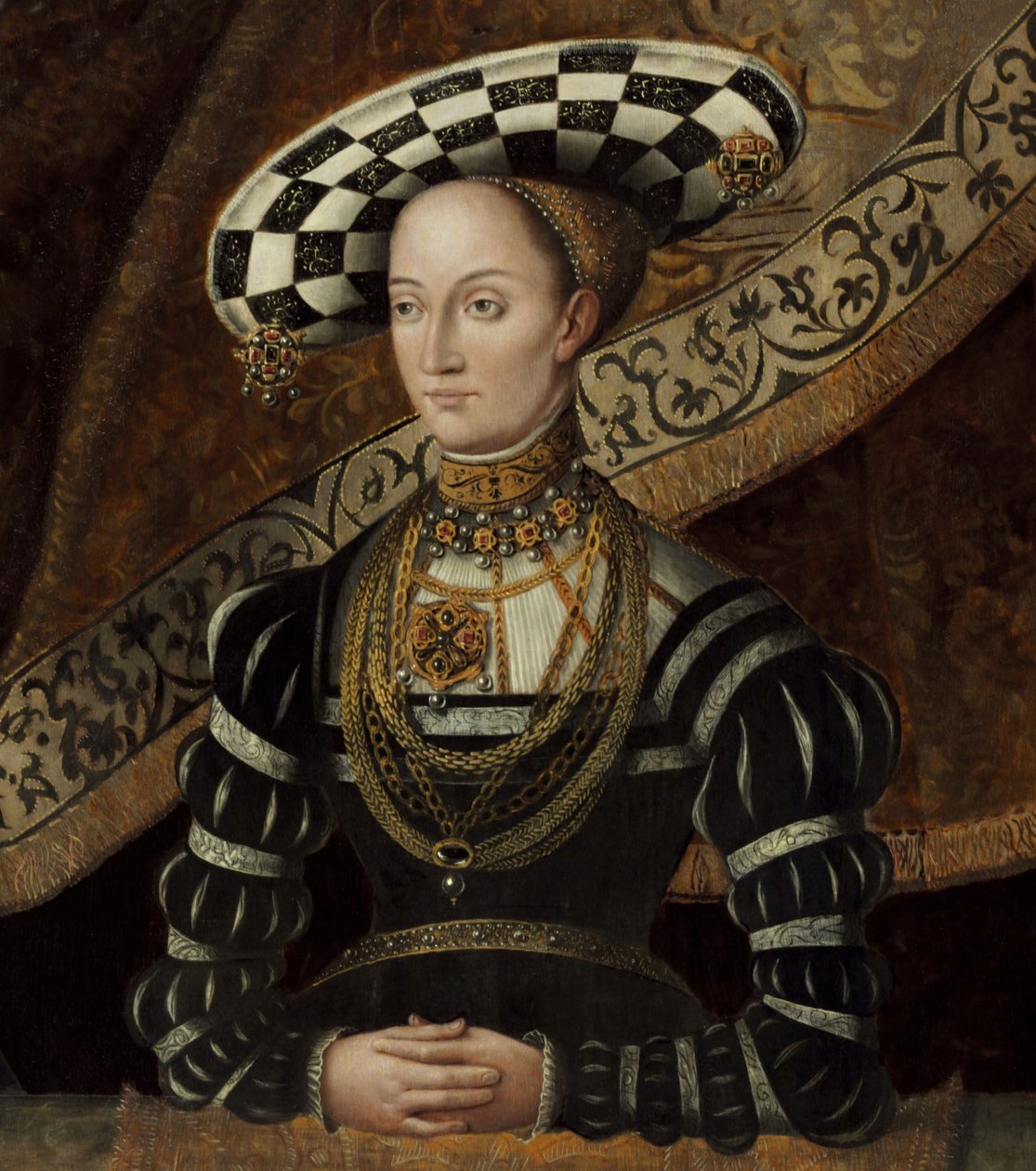 Saksa: Doppelbildnis Philipps des Großmütigen und seine Frau Christine, geborene Herzog von Sachsen Kaksoiskuva Philipps des Großmütigenistä ja hänen vaimostaan Christinestä. tekijältä Jost vom Hoff