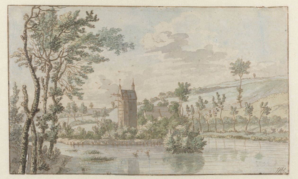 Maisema Huis Kluysin kanssa lähellä Brysseliä tekijältä Josua de Grave (attributed to)