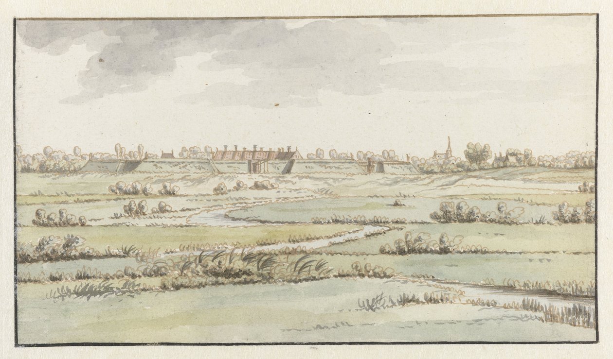 Näkymä Saint-Michielin linnoitukselle, lähellä ’s-Hertogenboschia tekijältä Josua de Grave (attributed to)