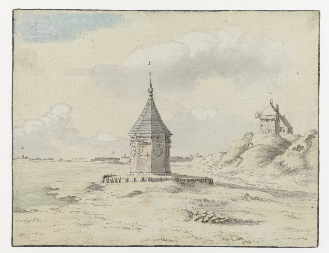 Näkymä Stadsfonteinille ("Kaupungin suihkulähde"), Bergen op Zoom tekijältä Josua de Grave (possibly)