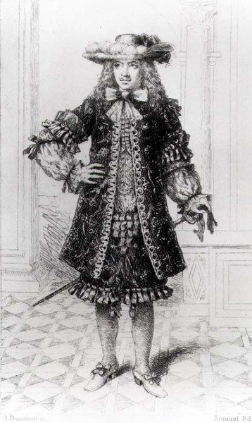 Moliere (1622-73), kaiverrus B. Damman tekijältä Jouaust Jouaust