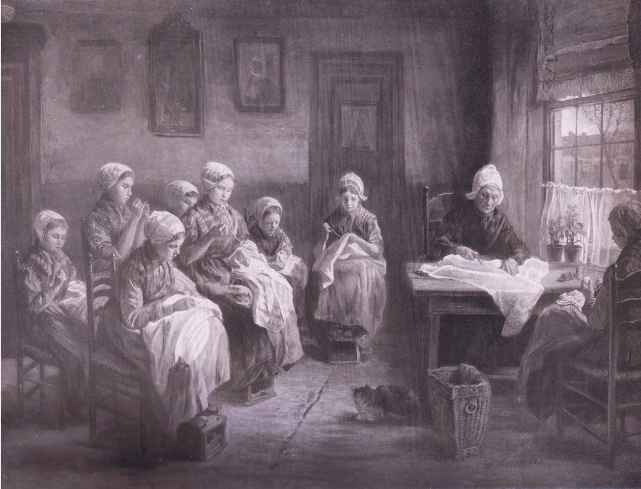 Ompelukoulu Katwykissa, Bibbys Annual, 1916-1917 tekijältä Jozef Israëls