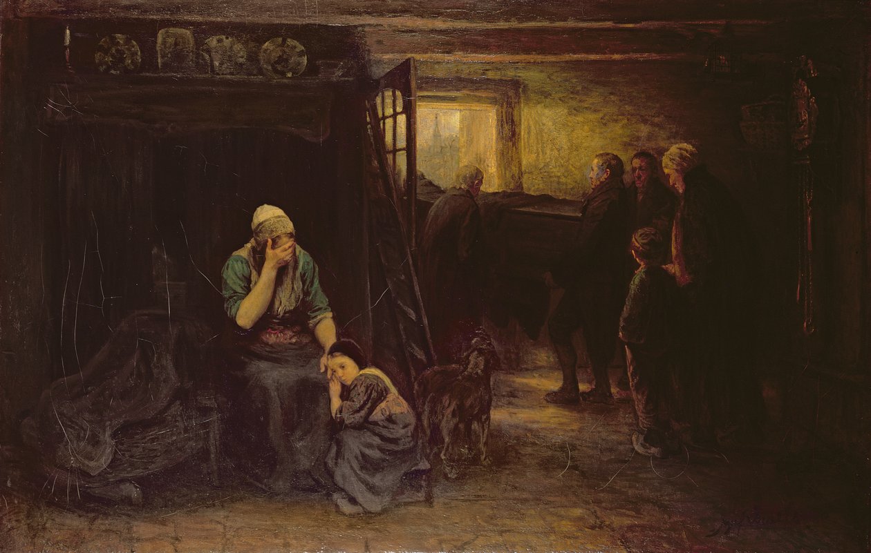 Suru (Out of Darkness to Light), n. 1871 tekijältä Jozef Israëls