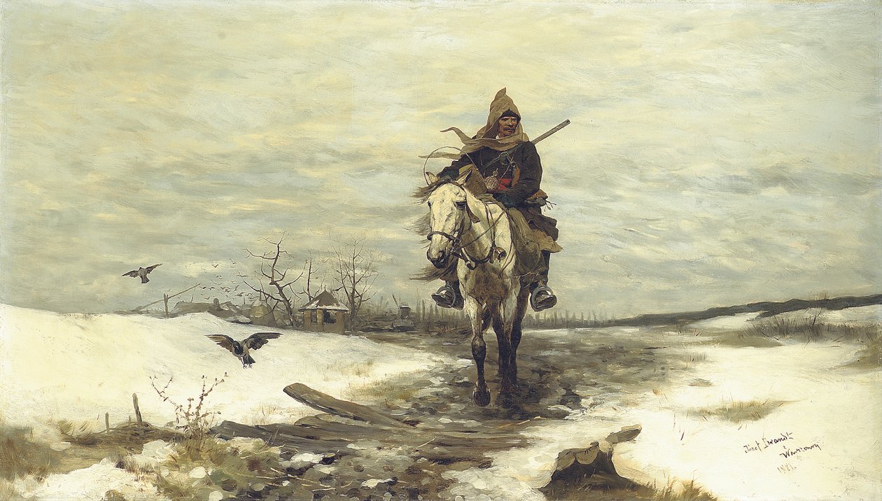 Yksinäinen metsästäjä, 1881 tekijältä Jozef Brandt