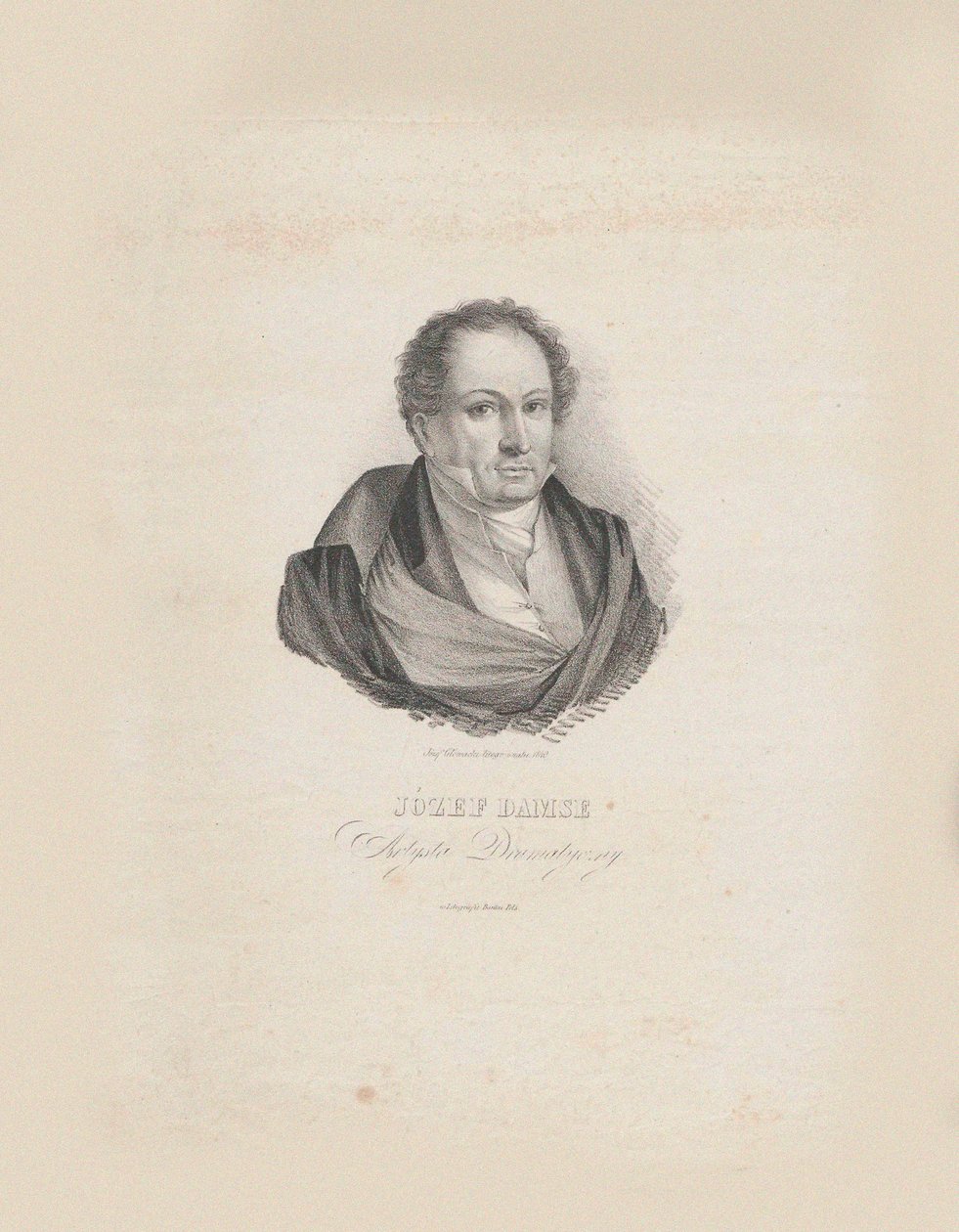 Säveltäjä Józef Damsen muotokuva 1789-1852, 1840. tekijältä Jozef Hilary Glowacki