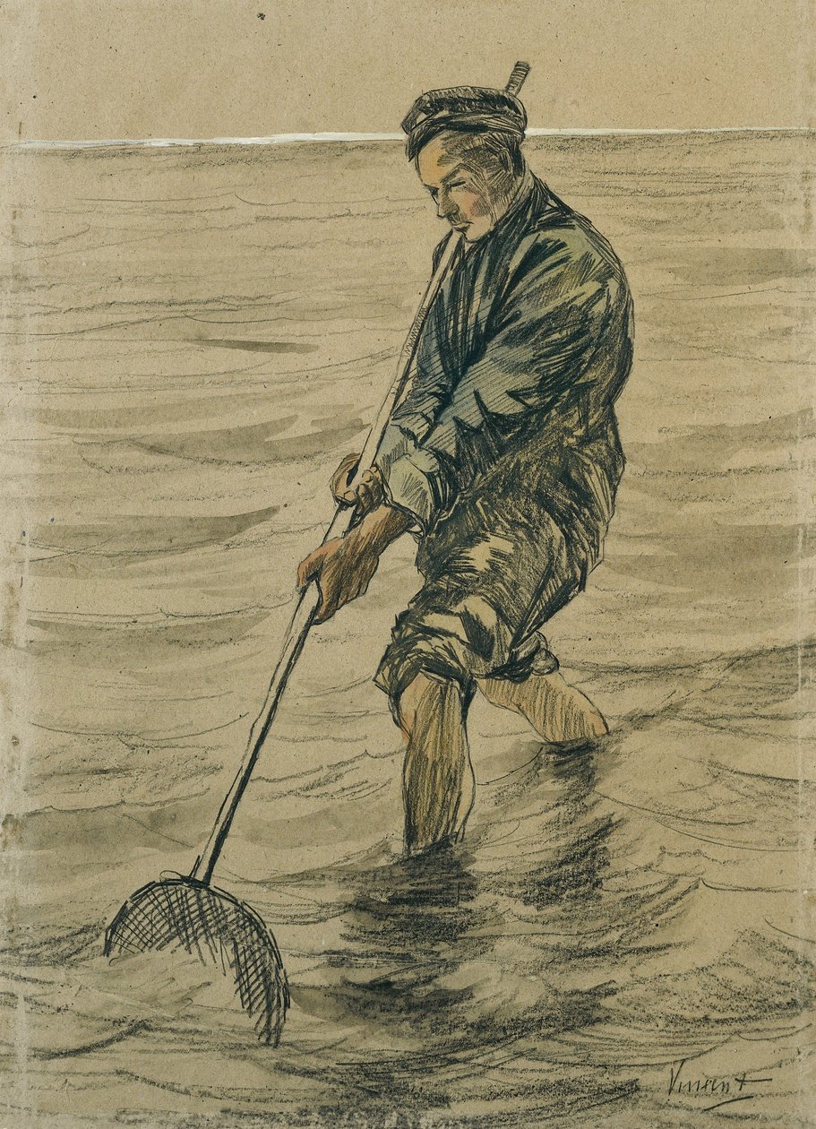 Shells Fisherman, 1863-90 tekijältä Jozef Israëls
