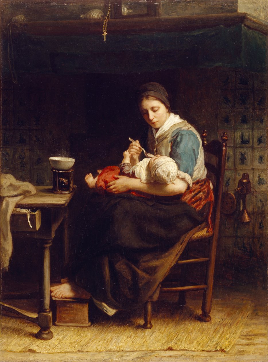 Mökki Madonna, n. 1867 tekijältä Jozef Israëls