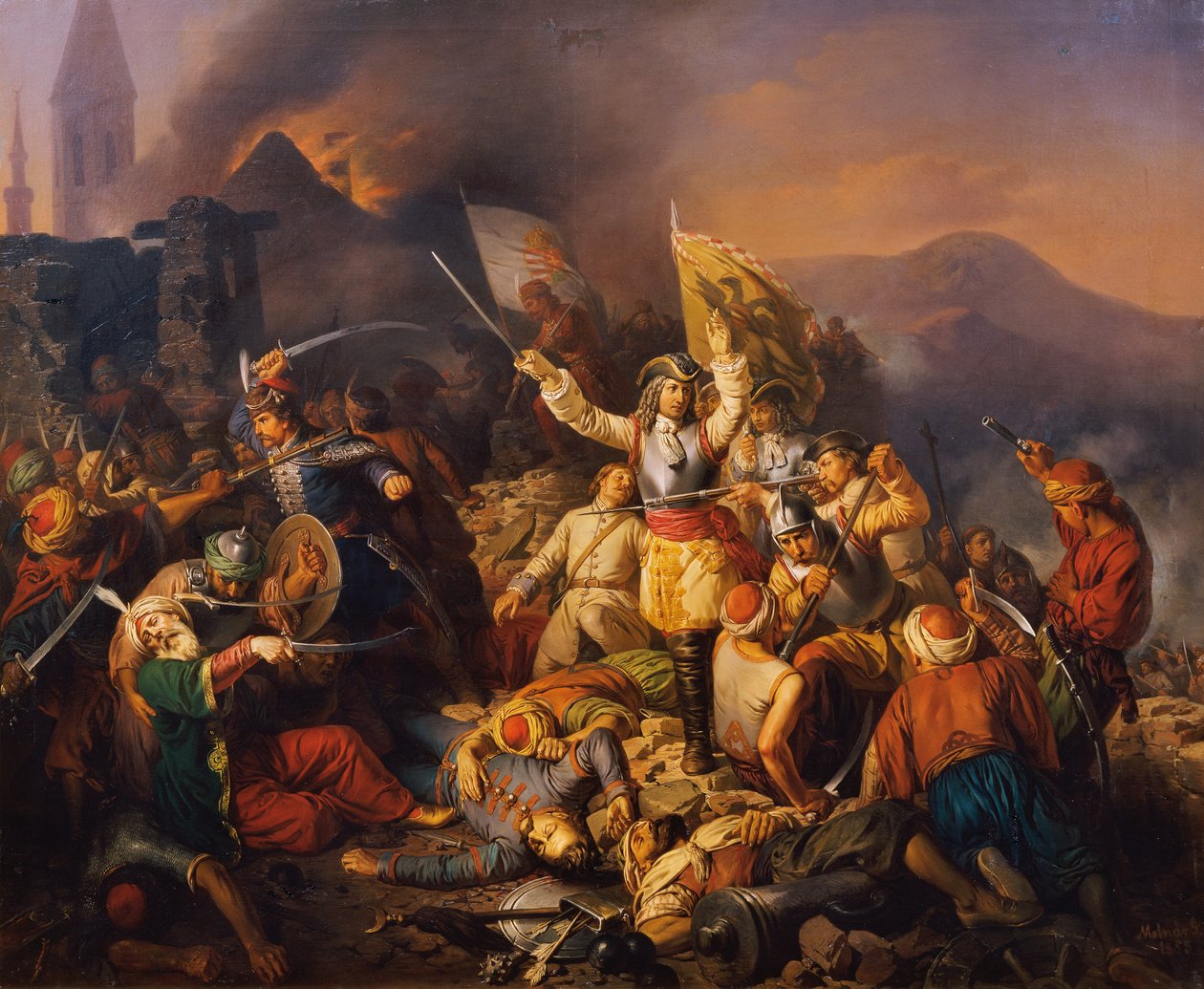 Ofenin valloitus turkkilaisilta vuonna 1686 tekijältä Jozsef Molnar