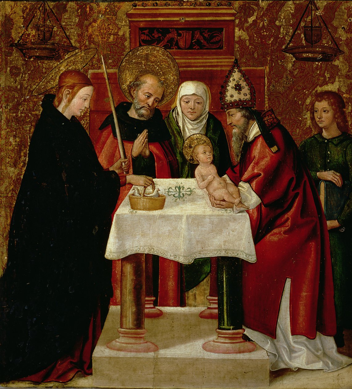 Ympärileikkaus ja esitys temppelissä, n. 1535 tekijältä Juan de Borgoña