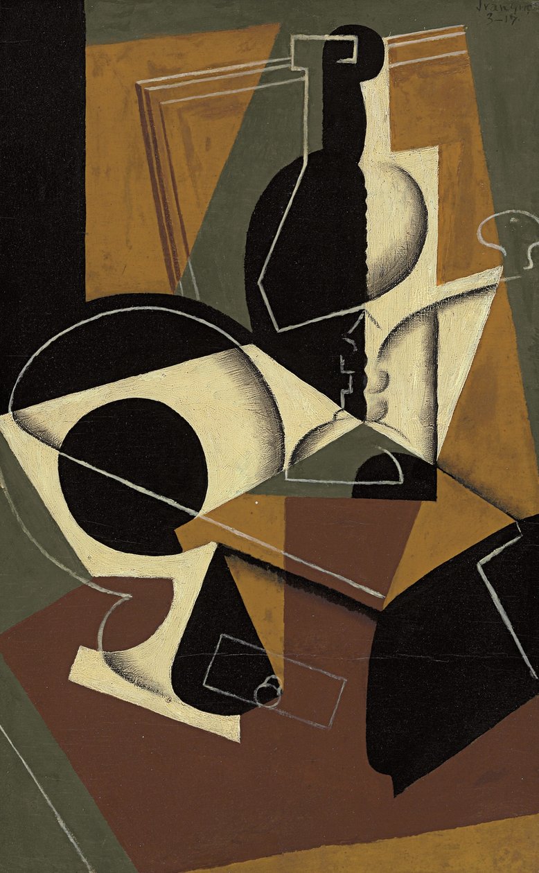 Moulin kahvila ja bouteillen tekijältä Juan Gris