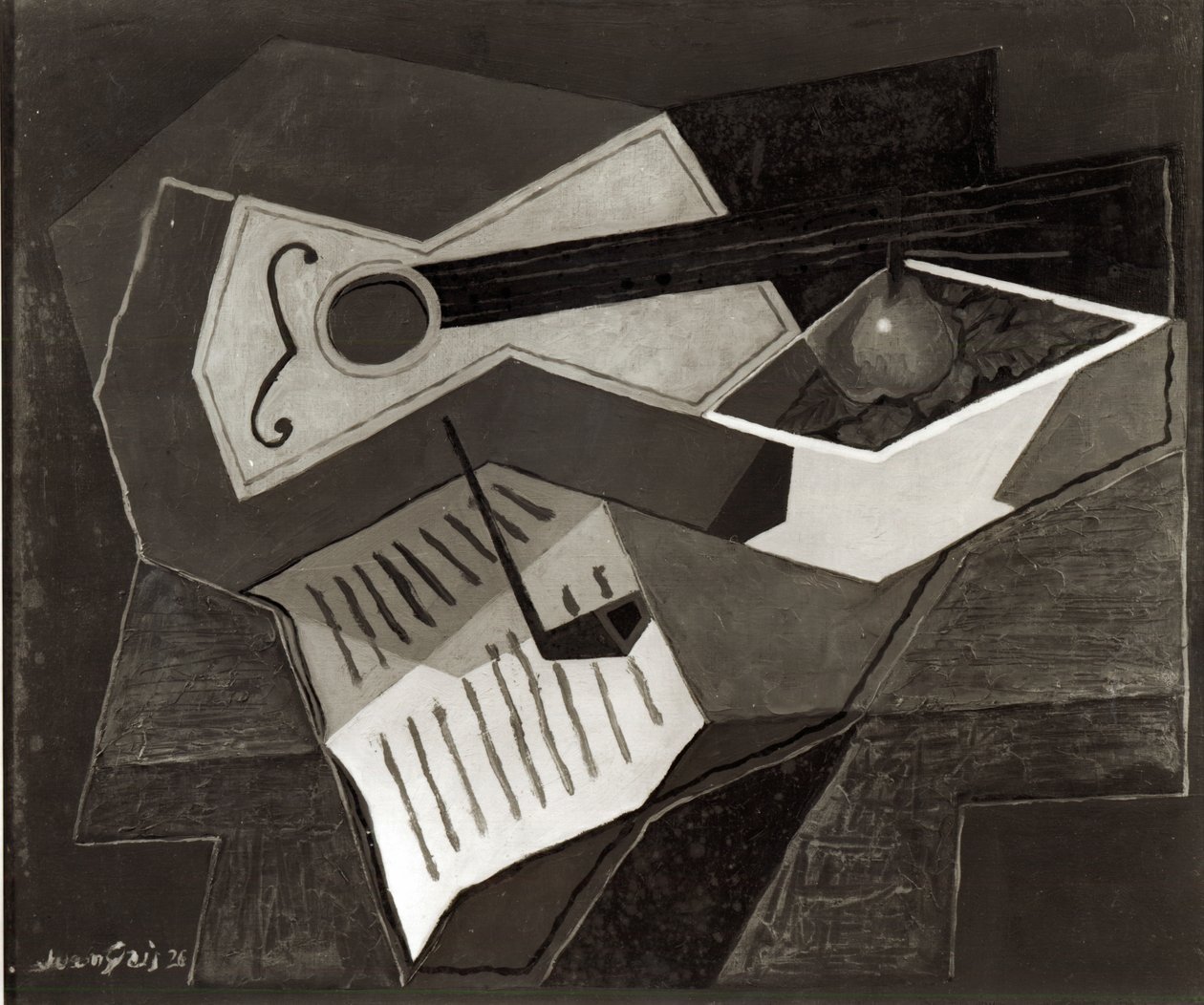Kitara ja hedelmäkulho, 1926 tekijältä Juan Gris