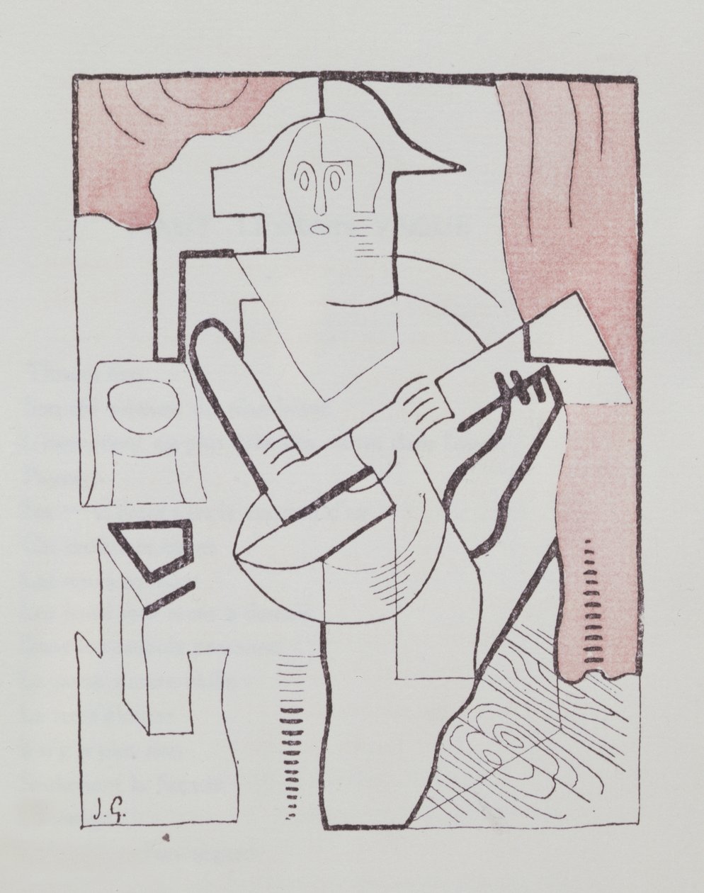 Kuvitus Pierre Reverdyn (1889-1960) "Sleeping Guitar" -kappaleeseen 1919 tekijältä Juan Gris