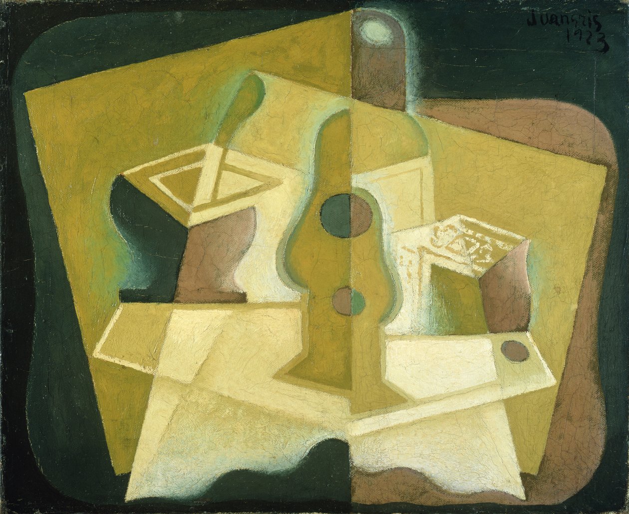 Tupakkapaketti, n. 1923 tekijältä Juan Gris