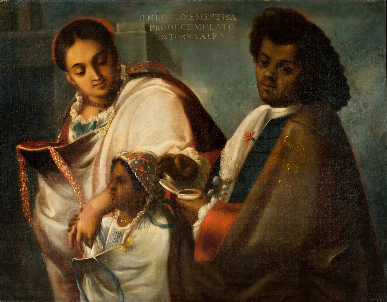 Mulatto ja Mestiza tuottavat Mulatto Return-Backwards -elokuvan, n. 1715 tekijältä Juan Rodríguez Juárez