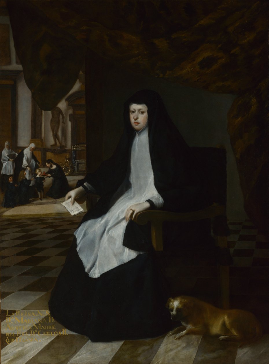 Espanjan kuningatar Mariana surussa, 1666 tekijältä Juan Bautista Martinez Del Mazo