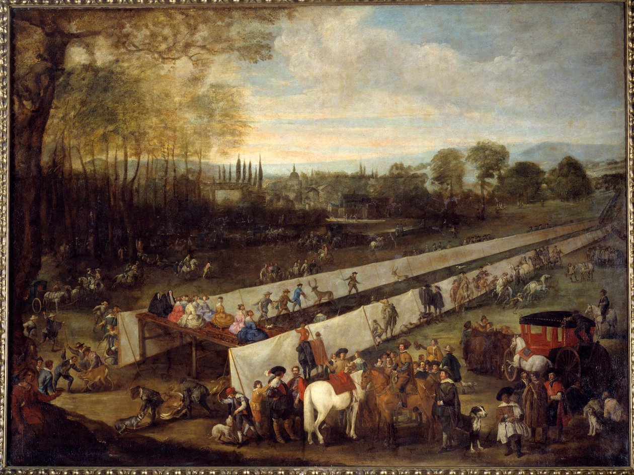 La chasse de tabladillo a Aranjuez Juan Bautista del Mazon (1612-1667) maalaus 1600-luvulta Madrid, Musee du Prado tekijältä Juan Bautista Martinez del (attr. to) Mazo