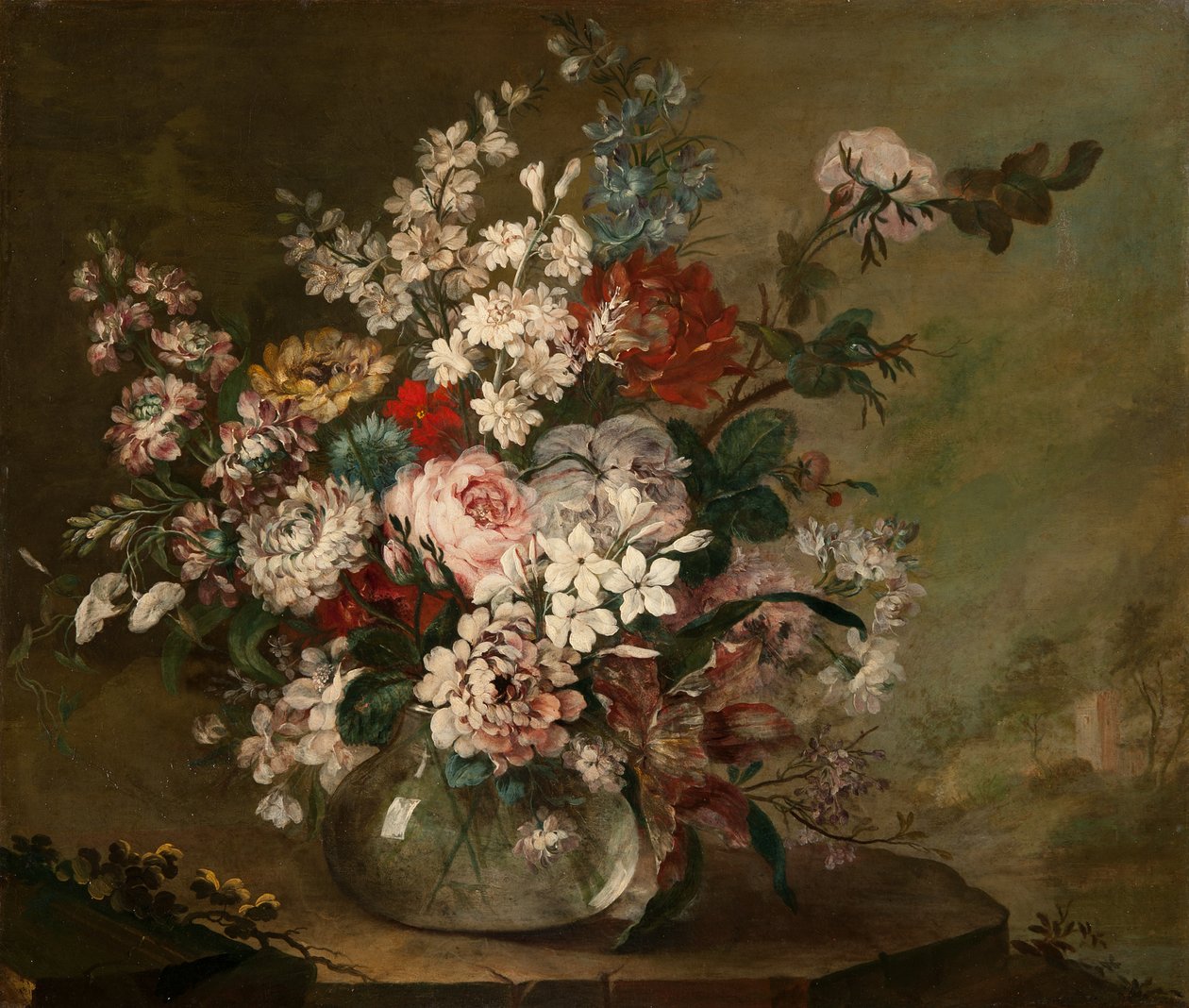 Asetelma kukkien kanssa maljakossa, n. 1780-1790 tekijältä Juan Bautista Romero