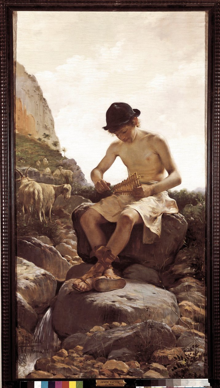 Nuori paimen. (Maalaus, 1900-luku) tekijältä Juan Belda Norales