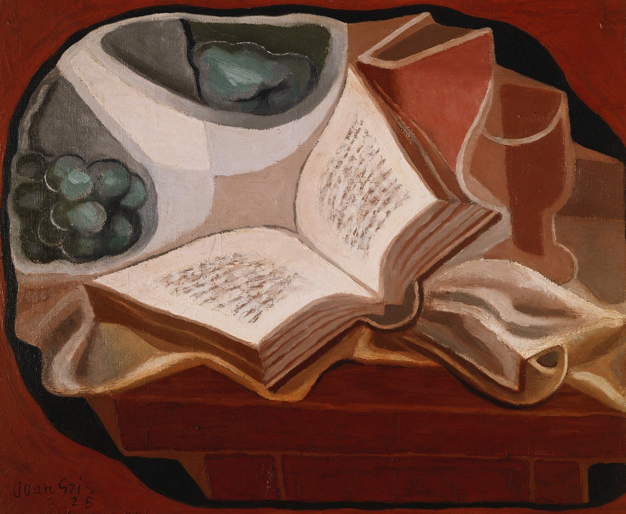Kirja- ja hedelmäkulho; Kirja ja hedelmäkulho, 1925 tekijältä Juan Gris