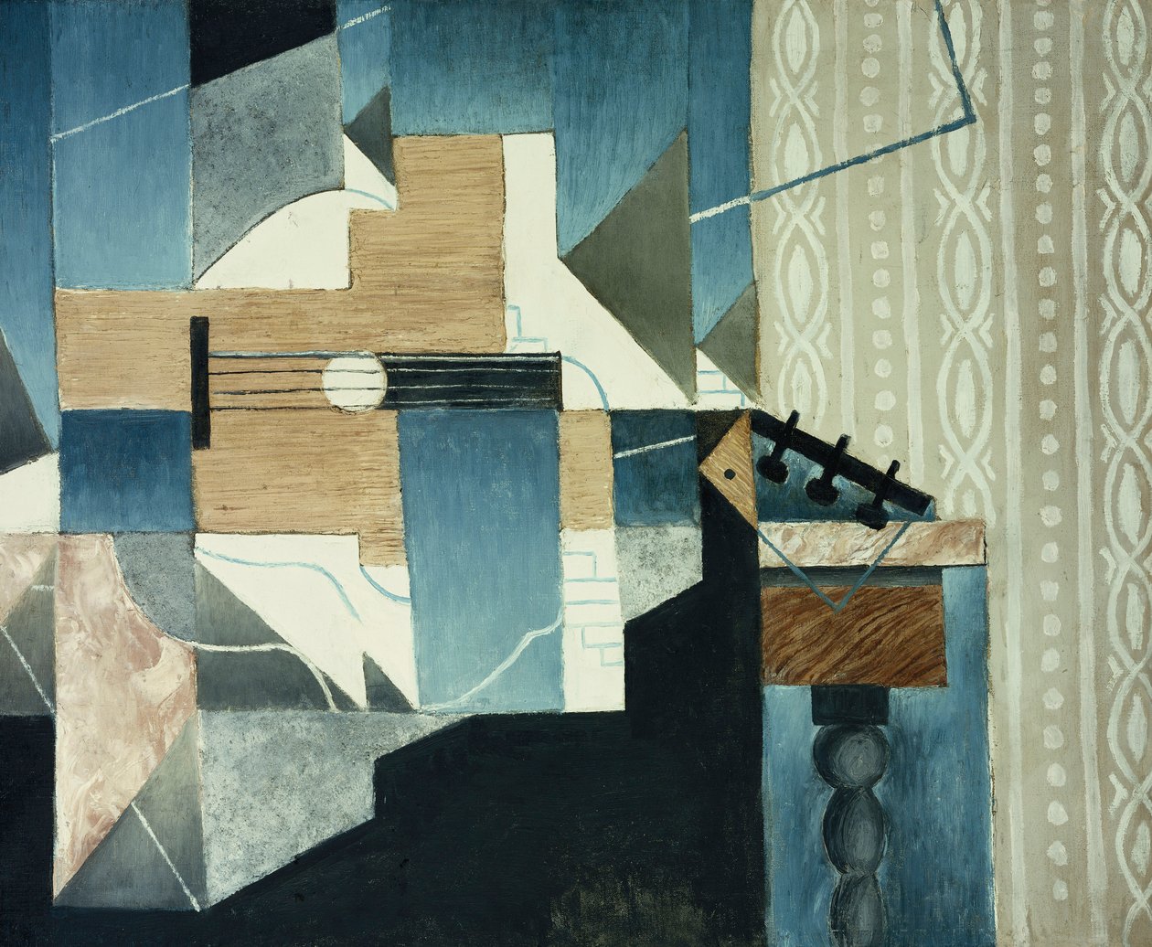 Kitara pöydällä; Kitara pöydällä, 1913 tekijältä Juan Gris