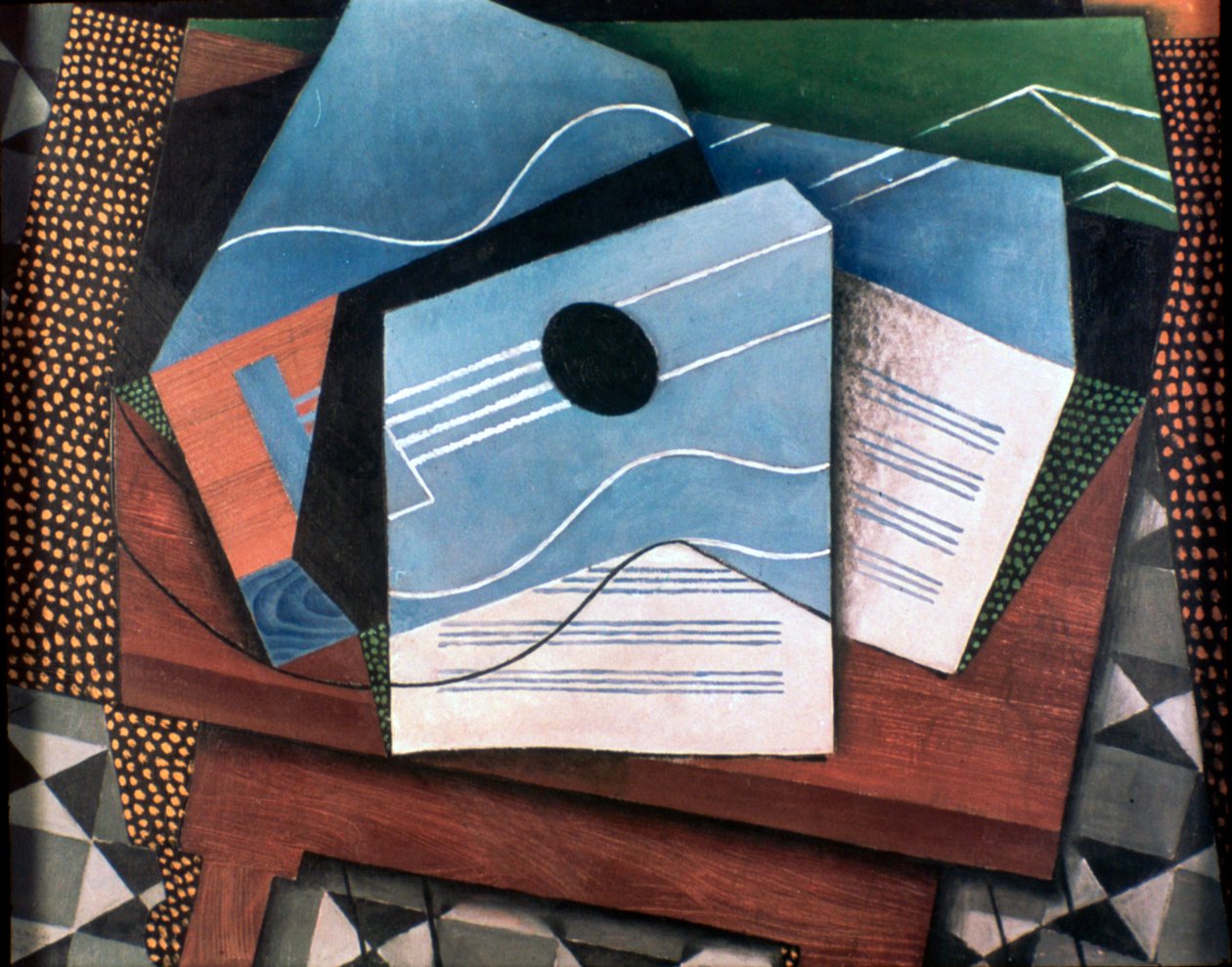 Kitara pöydällä, 1915. tekijältä Juan Gris