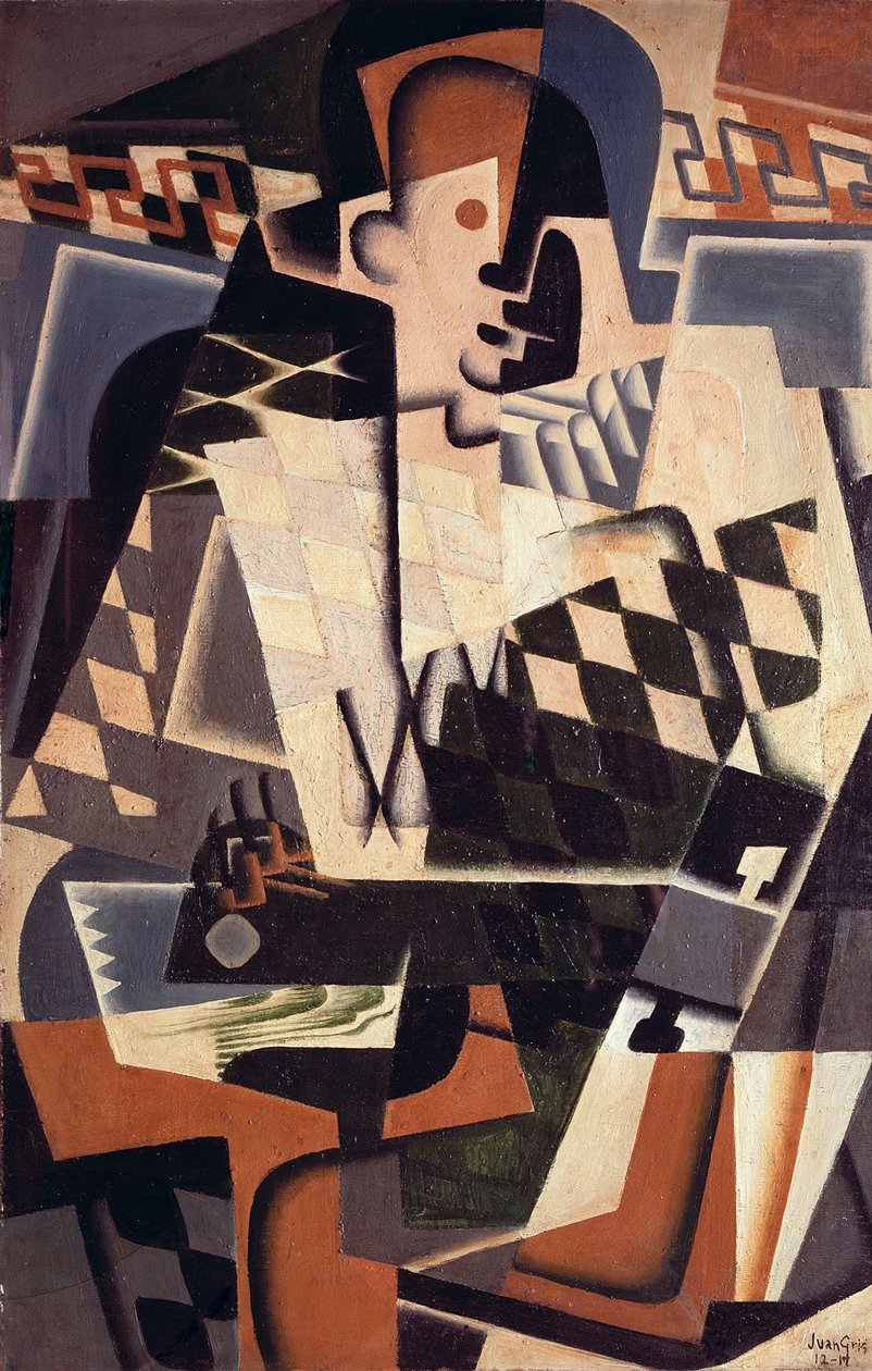 Harlekiini kitaran kanssa, 1917 tekijältä Juan Gris