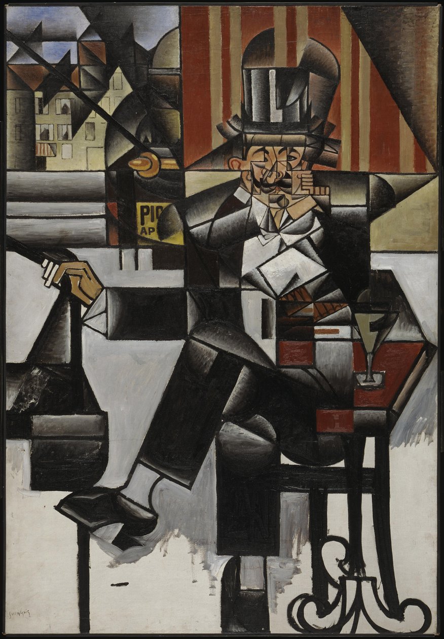 Mies kahvilassa, 1912. tekijältä Juan Gris