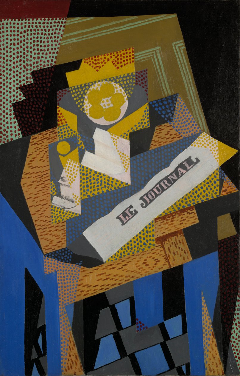Sanomalehti ja hedelmäruoka tekijältä Juan Gris