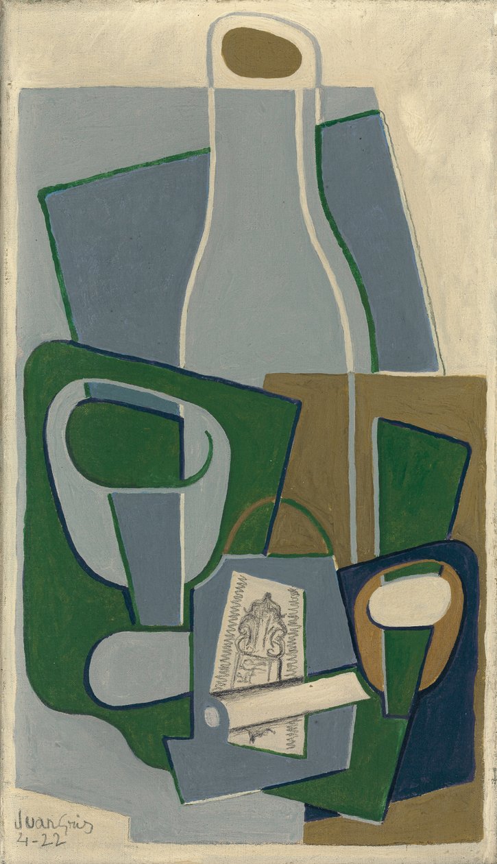 Piippu ja tupakkapaketti, 1922 tekijältä Juan Gris