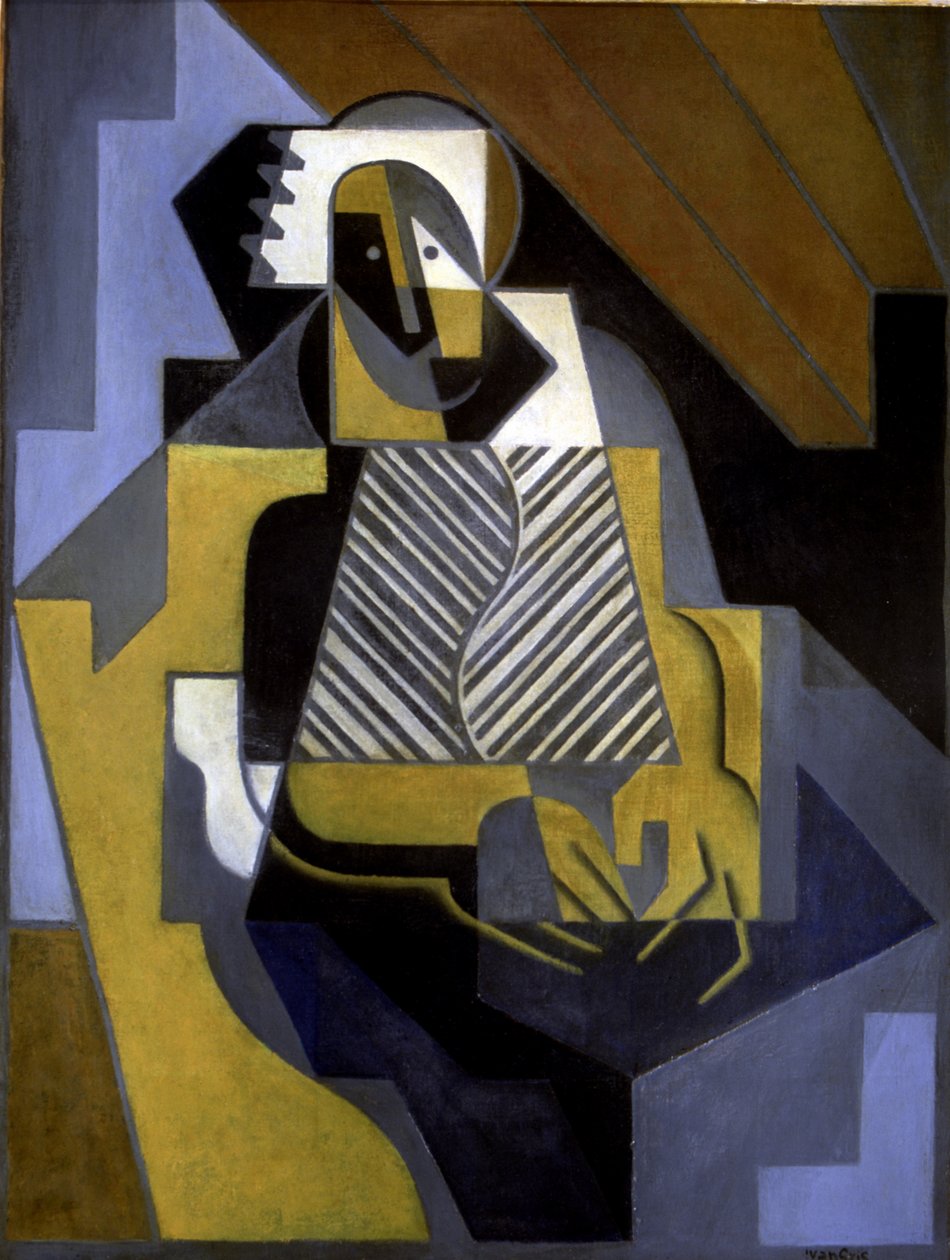 Istuva nainen, n. 1915-20 (öljy kankaalle) tekijältä Juan Gris