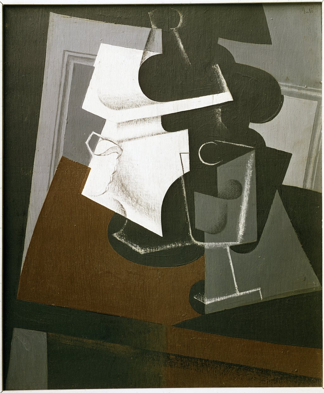 Asetelma pöydällä - öljy puulle tekijältä Juan Gris