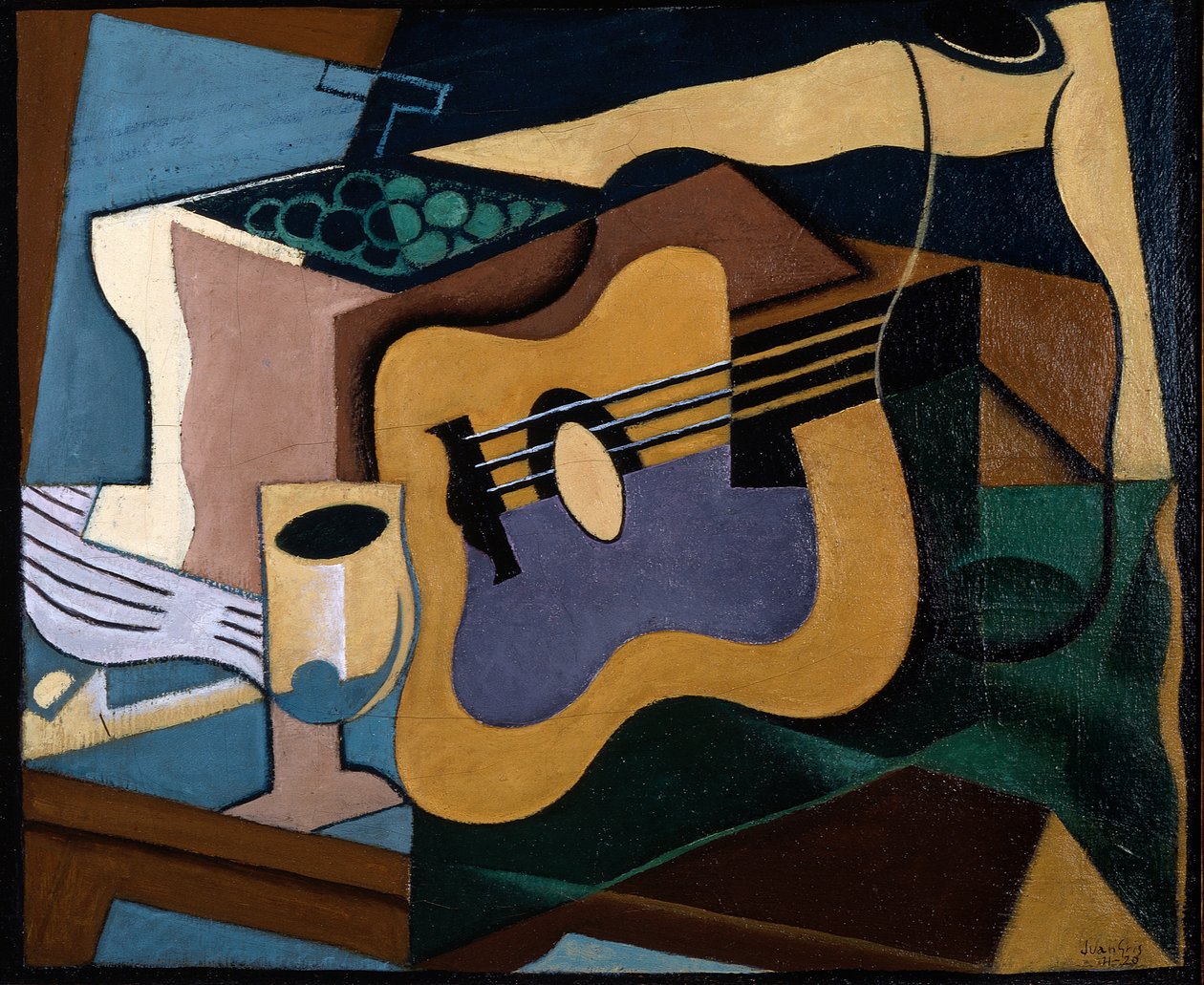 Asetelma kitaran kanssa, loka-marraskuu 1920 (öljy kankaalle) tekijältä Juan Gris
