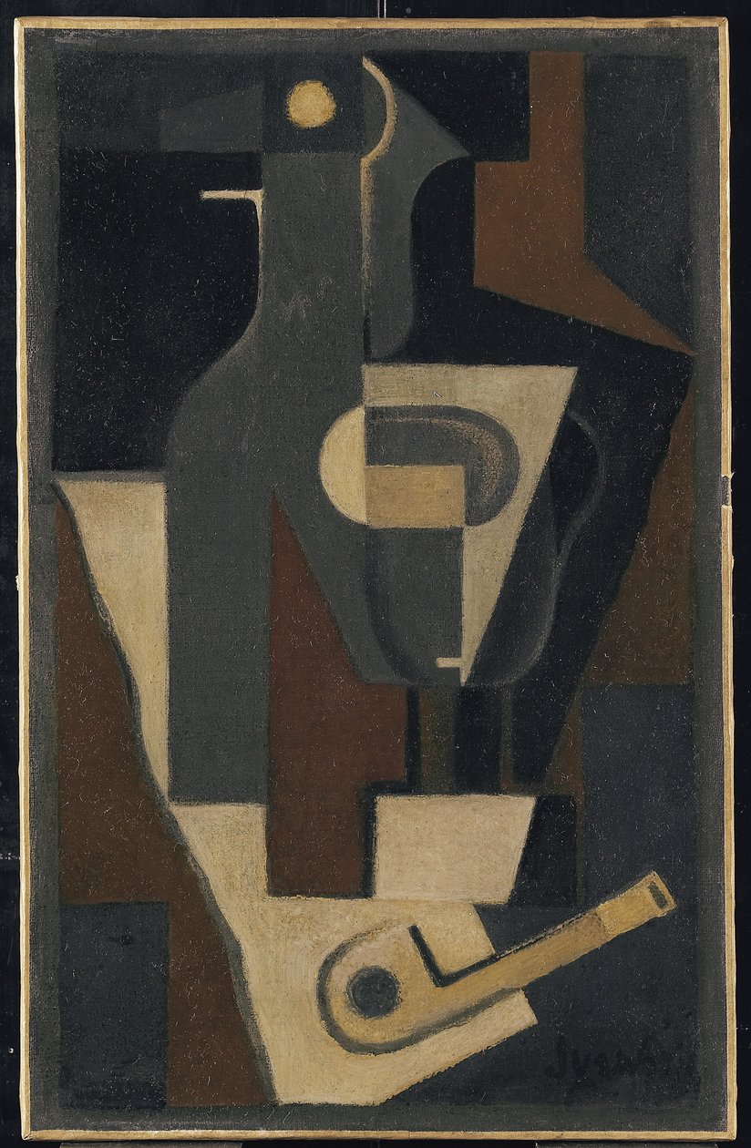 Asetelma Piipen kanssa, 1918 tekijältä Juan Gris