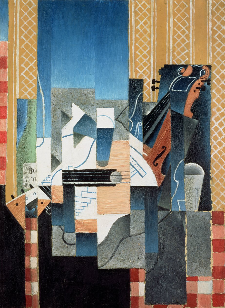 Asetelma viulun ja kitaran kanssa tekijältä Juan Gris