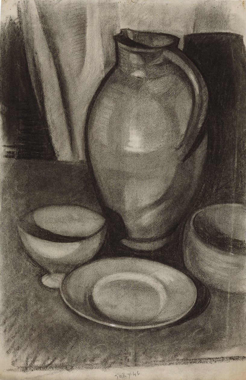 Asetelma kannun kanssa; Nature morte a la cruche, 1910 tekijältä Juan Gris