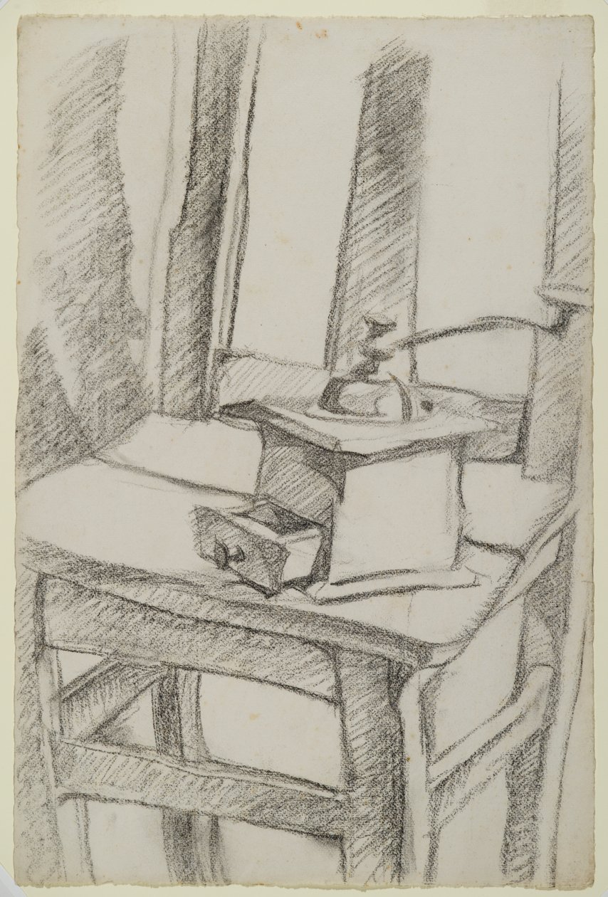 Kahvimylly (Le Moulin à Café), 1911 (hiili levitetylle paperille) tekijältä Juan Gris