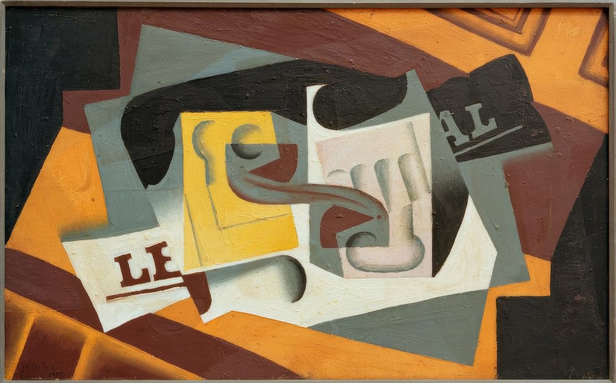 Lasi ja sanomalehti tekijältä Juan Gris