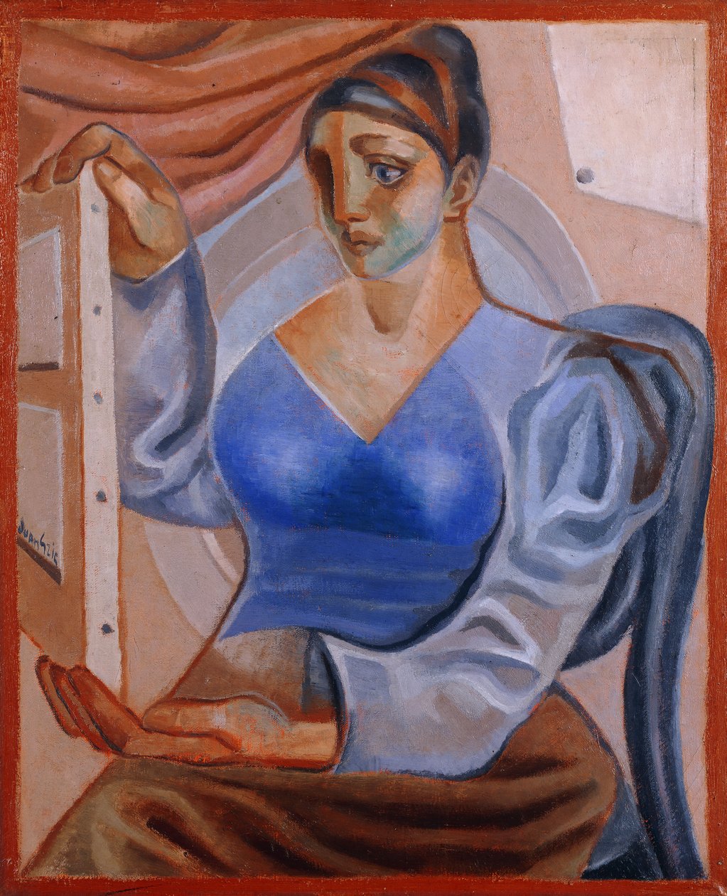 Nainen maalauksen kanssa; La Femme au Tableau, tekijältä Juan Gris