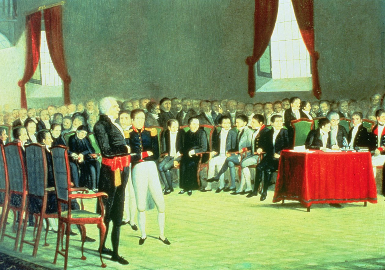 Itsenäisyyslain allekirjoitus 5. heinäkuuta 1811 (öljy kankaalle) tekijältä Juan Lovera