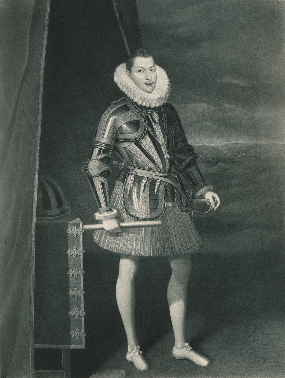 Filippus III haarniskassa, 1605, 1904 tekijältä Juan Pantoja de la Cruz
