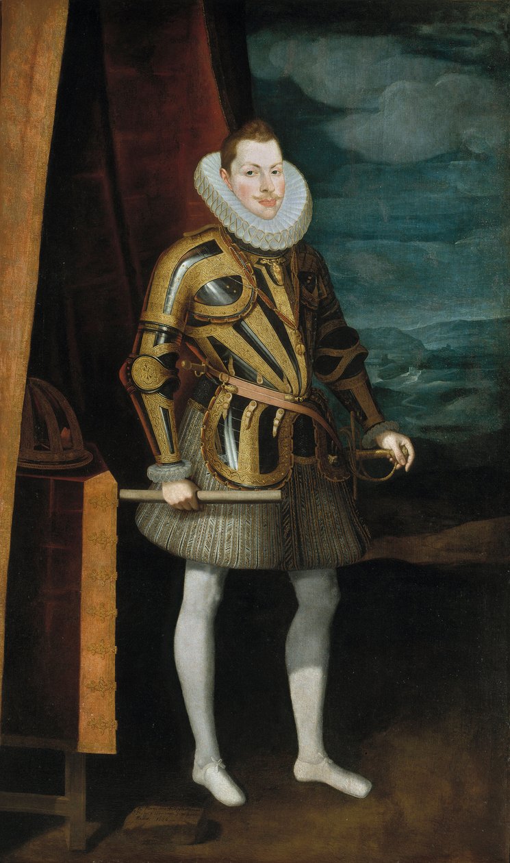 Filippos III Espanjan – Pantoja de la Cruzin, Johnin (1553-1608) muotokuva Filippos III:sta (1578-1621), Espanjan ja Portugalin kuningas tekijältä Juan Pantoja de la Cruz