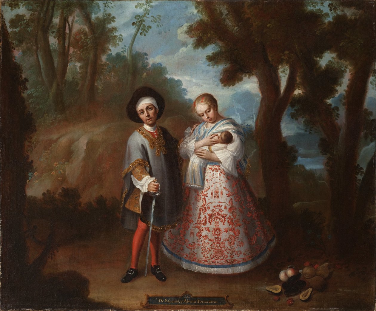 IX. Espanjalaisesta ja Albinosta, Palaa taaksepäin (IX. De español y albina, torna atrás), n. 1760 tekijältä Juan Patricio Morlete Ruiz